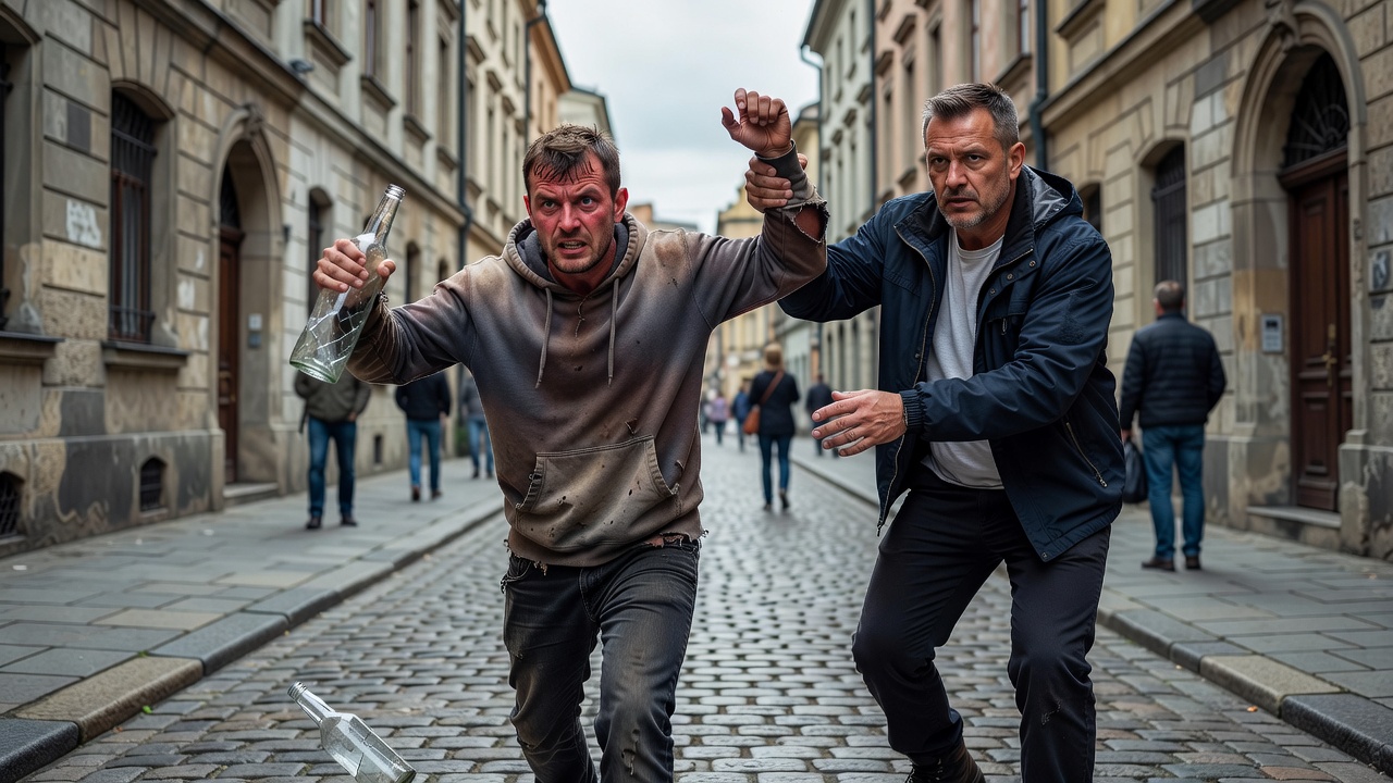 Agresywny 35-latek z butelkami terroryzował ulice Krakowa. Zatrzymał go policjant w dniu wolnym