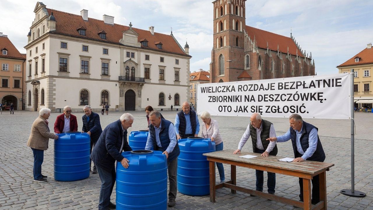 Wieliczka rozdaje bezpłatnie zbiorniki na deszczówkę. Oto jak się zgłosić